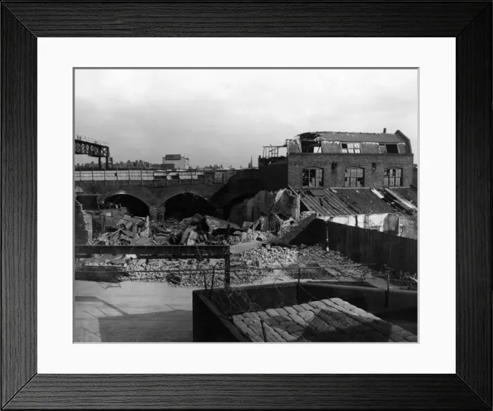 Framed Print : Wartime bomb damage, Lambeth, south east London Framed Print : Wartime bomb damage, Lambeth, south east London