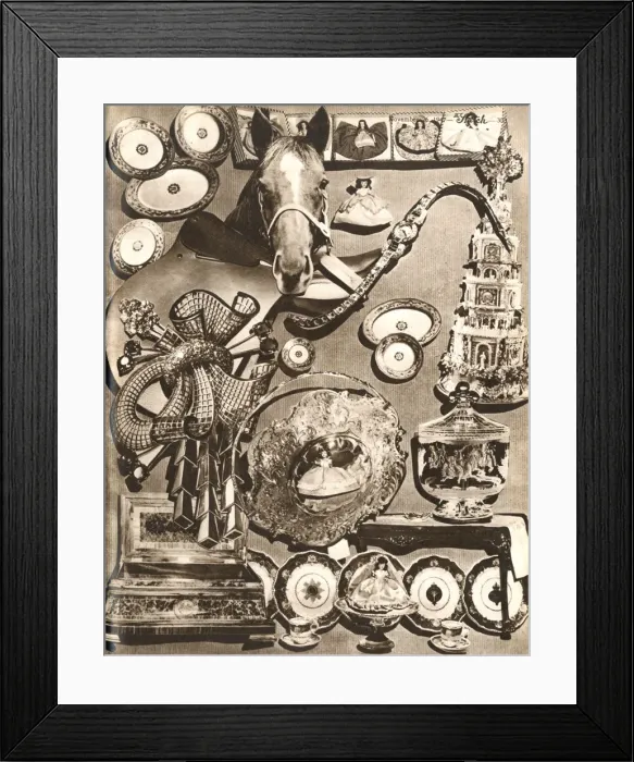 Framed Print : Royal Wedding 1947 - selection of presents Framed Print : Royal Wedding 1947 - selection of presents