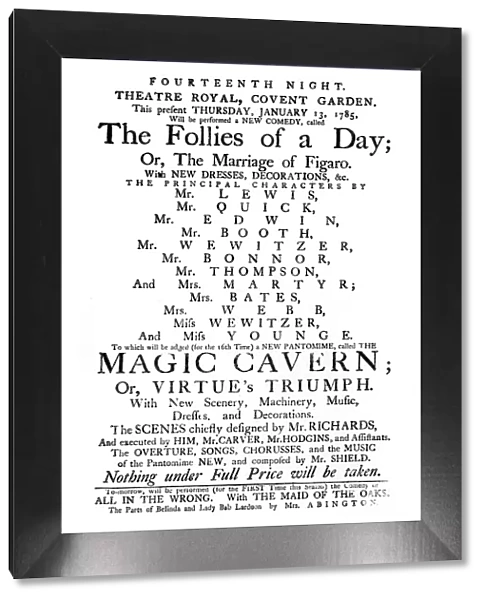 Theatre Royal, Covent Garden Handbill