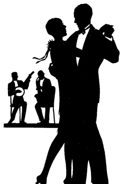 Silhouette of stylish couple dancing
