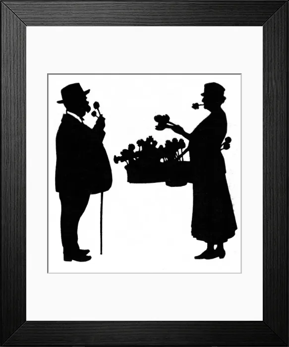 Framed Print : Man buying flowers from street seller Framed Print : Man buying flowers from street seller