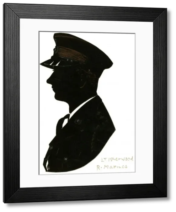 Framed Print : Silhouette of Lieutenant Isherwood, Royal Marines Framed Print : Silhouette of Lieutenant Isherwood, Royal Marines