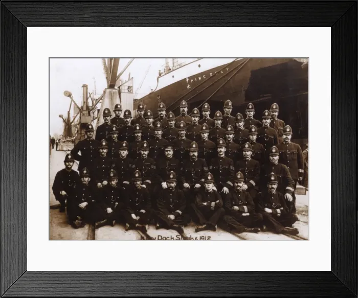 Framed Print : Metropolitan Police group at the time of the Dock Strike Framed Print : Metropolitan Police group at the time of the Dock Strike