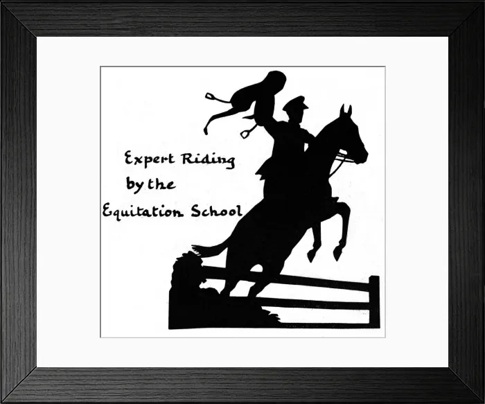 Framed Print : Silhouette of expert riding, Equitation School Framed Print : Silhouette of expert riding, Equitation School