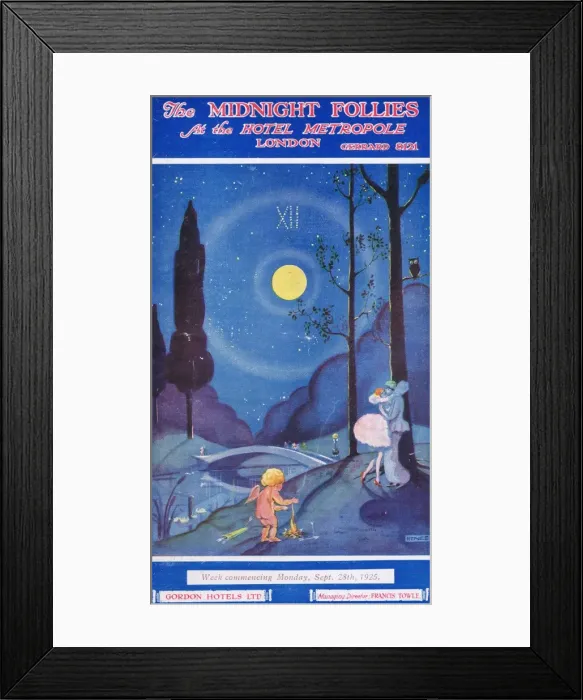 Framed Print : Programme cover for The Midnight Follies Framed Print : Programme cover for The Midnight Follies