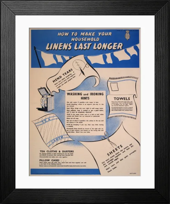 Framed Print : Poster: How to make your household linens last longer Framed Print : Poster: How to make your household linens last longer