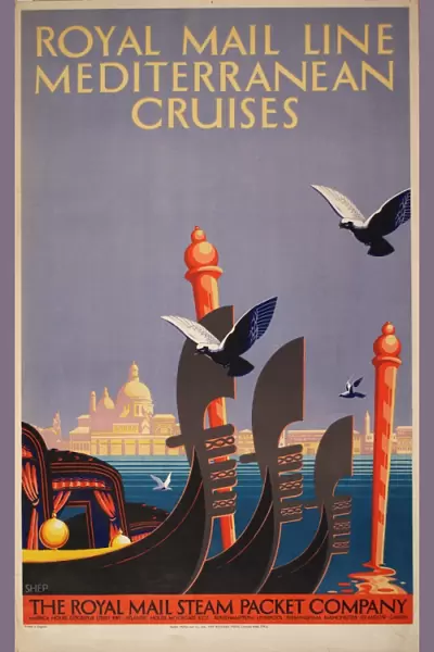 Poster advertising Royal Mail Line Mediterranean Cruises