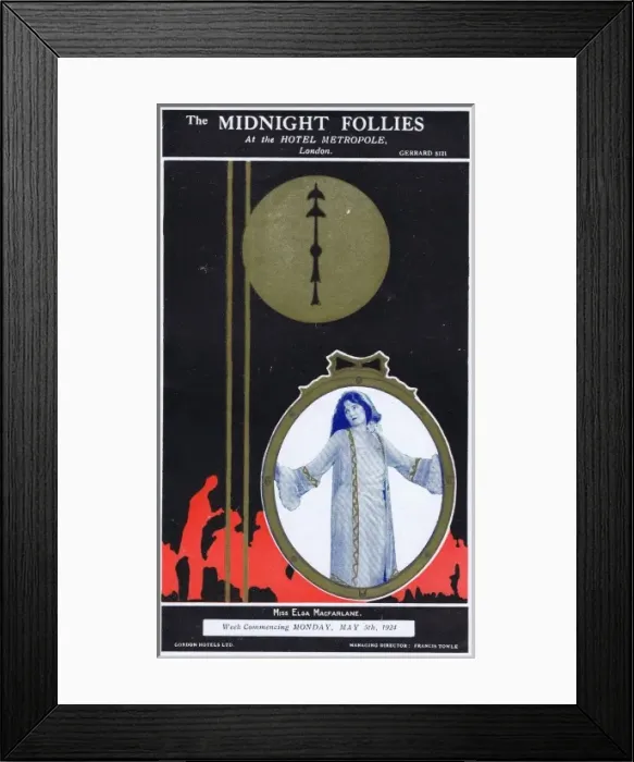 Framed Print : Programme cover for The Midnight Follies Framed Print : Programme cover for The Midnight Follies
