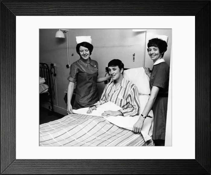 Framed Print : Two nurses with patient in hospital ward Framed Print : Two nurses with patient in hospital ward