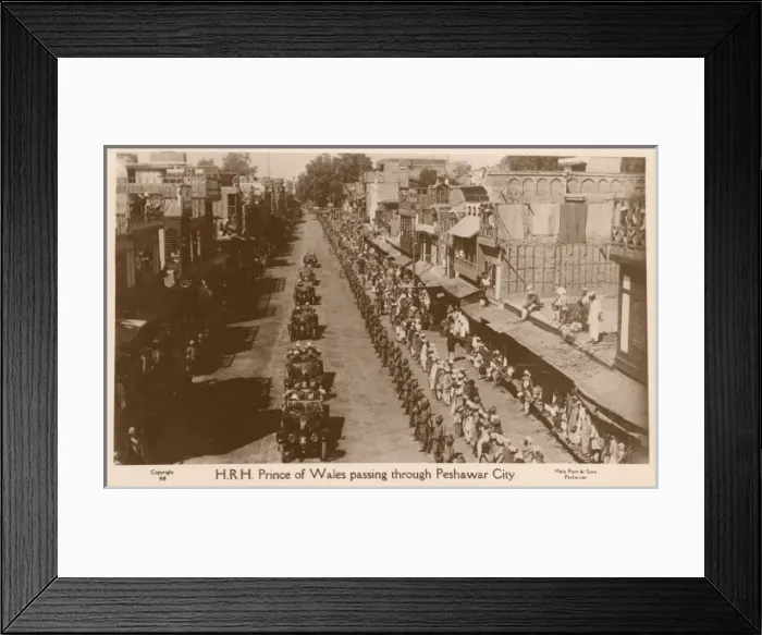 Framed Print : HRH Prince of Wales passing through Peshawar