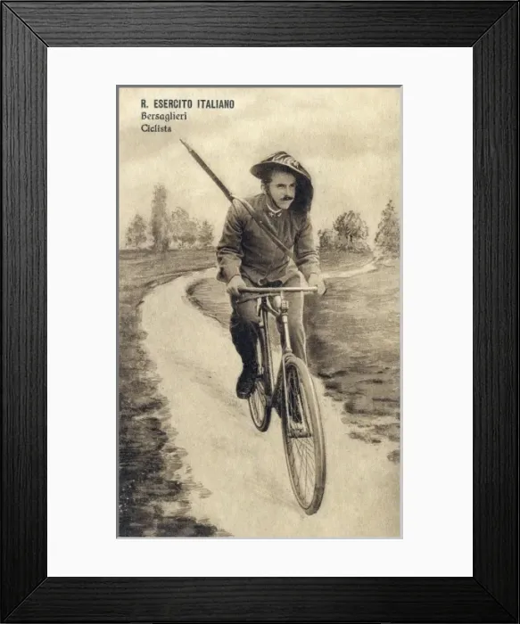 Framed Print : Italian Sharpshooter on a bicycle Framed Print : Italian Sharpshooter on a bicycle