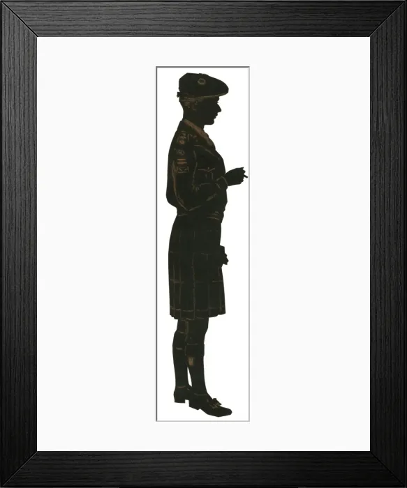 Framed Print : Silhouette of a Scottish soldier Framed Print : Silhouette of a Scottish soldier