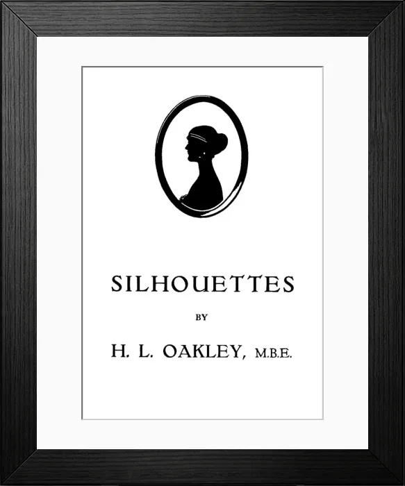 Framed Print : Advertisement for Silhouette Portraits by H. L. Oakley Framed Print : Advertisement for Silhouette Portraits by H. L. Oakley