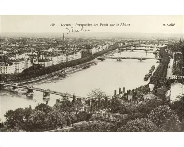 Lyon - views of the Bridge over the Rhone