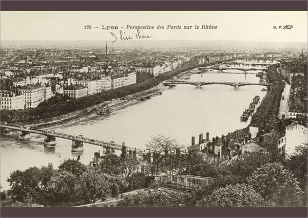Lyon - views of the Bridge over the Rhone