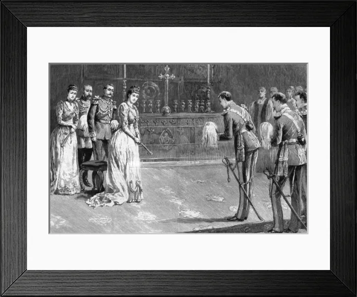 Framed Print : Royal Wedding 1891 - arrival of the bridegroom Framed Print : Royal Wedding 1891 - arrival of the bridegroom