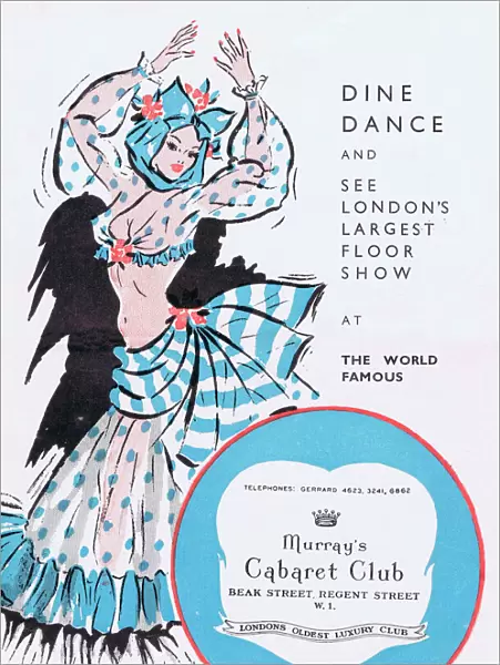 Programme for Murrays Cabaret Club