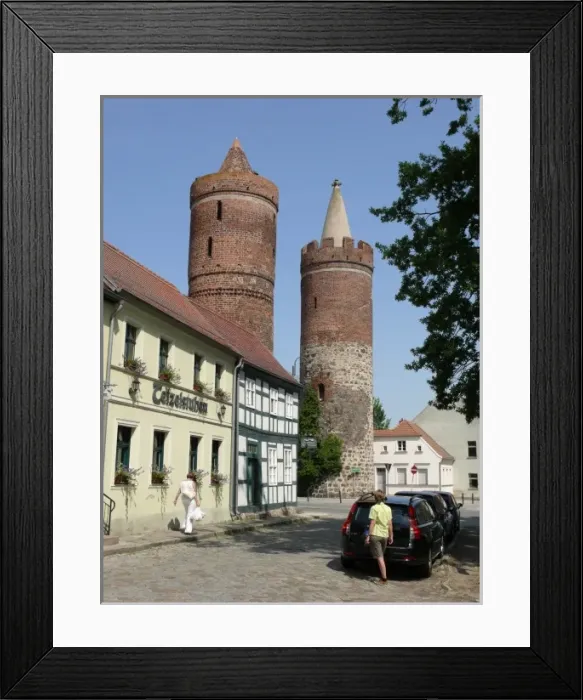 Framed Print : Watch towers at Juterbog, Brandenburg, Germany Framed Print : Watch towers at Juterbog, Brandenburg, Germany