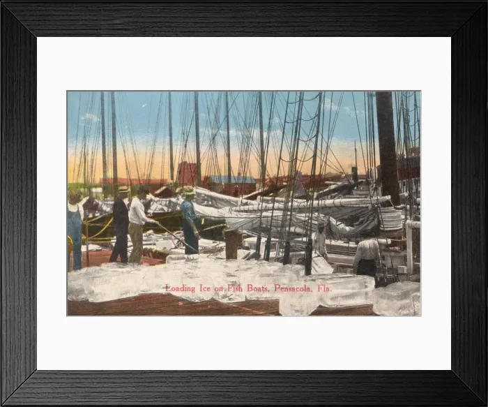Framed Print : Loading ice onto Fishing Boats, Pensacola Framed Print : Loading ice onto Fishing Boats, Pensacola