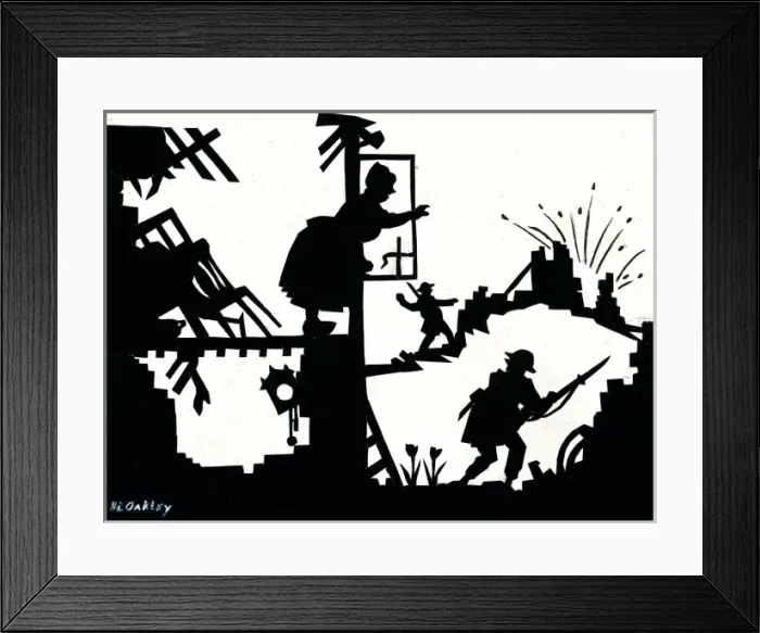 Framed Print : Comic wartime scene on the Western Front Framed Print : Comic wartime scene on the Western Front