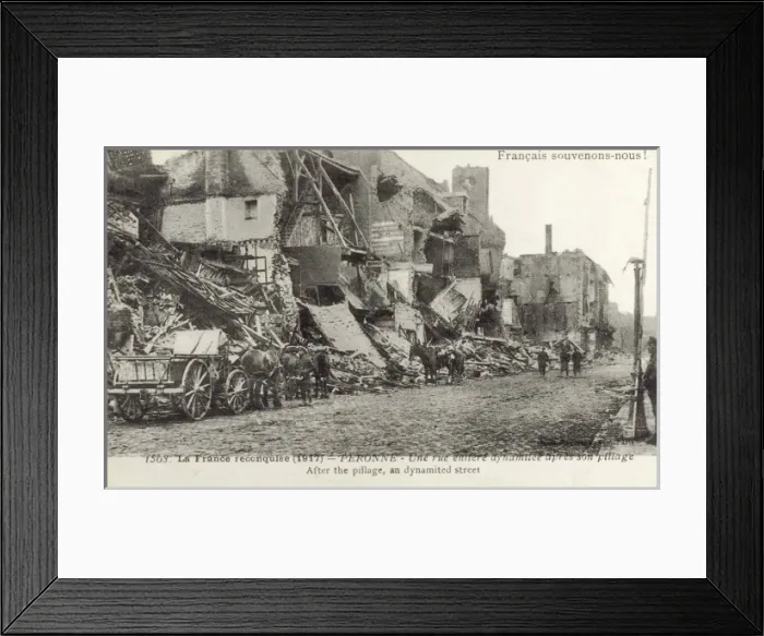 Framed Print : Dynamited Street - WWI - Northern France Framed Print : Dynamited Street - WWI - Northern France
