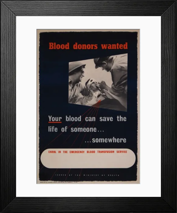 Framed Print : Poster: Blood Donors Wanted Framed Print : Poster: Blood Donors Wanted