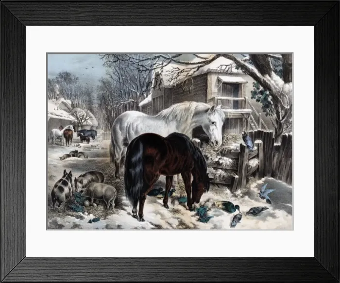 Framed Print : The Straw-Yard, Winter Framed Print : The Straw-Yard, Winter