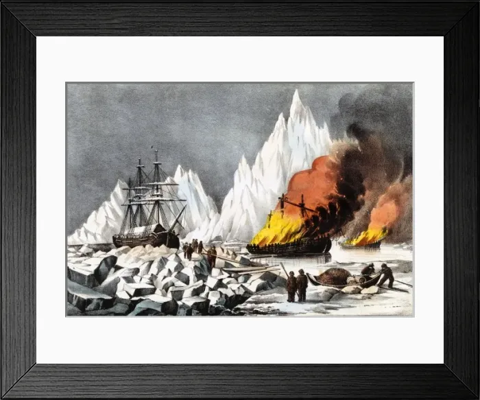 Framed Print : American Whalers Crushed in the Ice Framed Print : American Whalers Crushed in the Ice