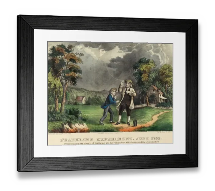 Framed Print : Benjamin Franklins Experiment Framed Print : Benjamin Franklins Experiment