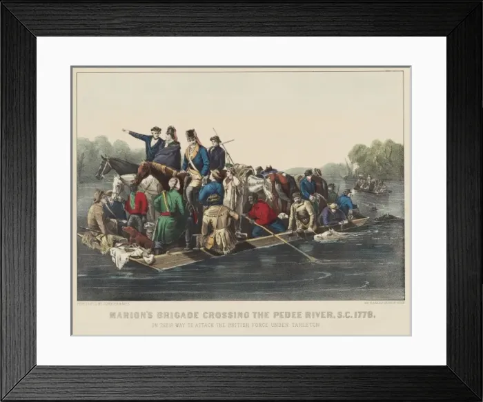 Framed Print : Francis Marions Brigade Crossing the Pedee River, S. C. 1778 Framed Print : Francis Marions Brigade Crossing the Pedee River, S. C. 1778