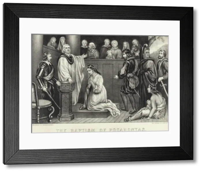 Framed Print : The Baptism of Pocahontas Framed Print : The Baptism of Pocahontas