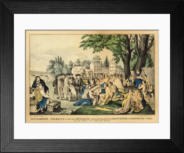 Framed Print : William Penn - Treaty with the Indians 1661 Framed Print : William Penn - Treaty with the Indians 1661