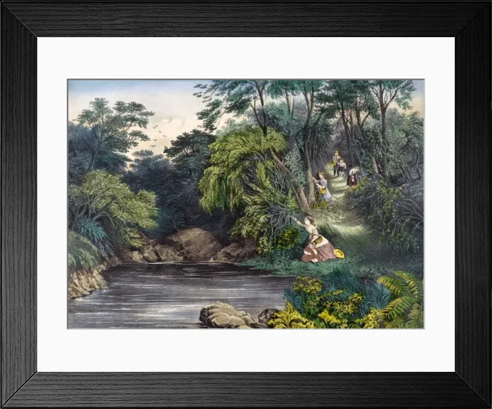 Framed Print : Chiildren picking blackberries in Blackberry Dell Framed Print : Chiildren picking blackberries in Blackberry Dell