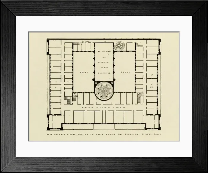 Framed Print : Plan for Astors Hotel. New-York, 1832 Framed Print : Plan for Astors Hotel. New-York, 1832