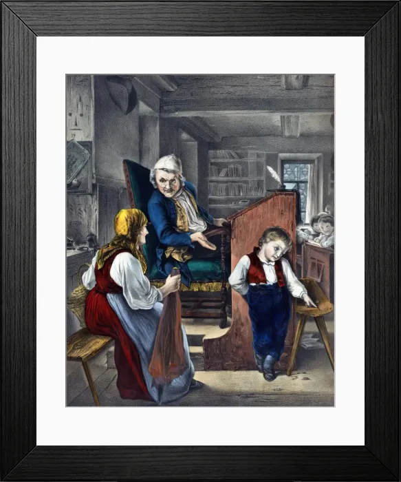 Framed Print : Teacher telling mother her son is good for nothing Framed Print : Teacher telling mother her son is good for nothing
