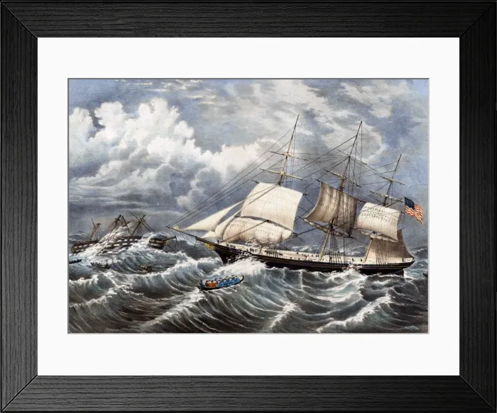 Framed Print : An American Ship Rescuing the Officers and Crew of a British Framed Print : An American Ship Rescuing the Officers and Crew of a British
