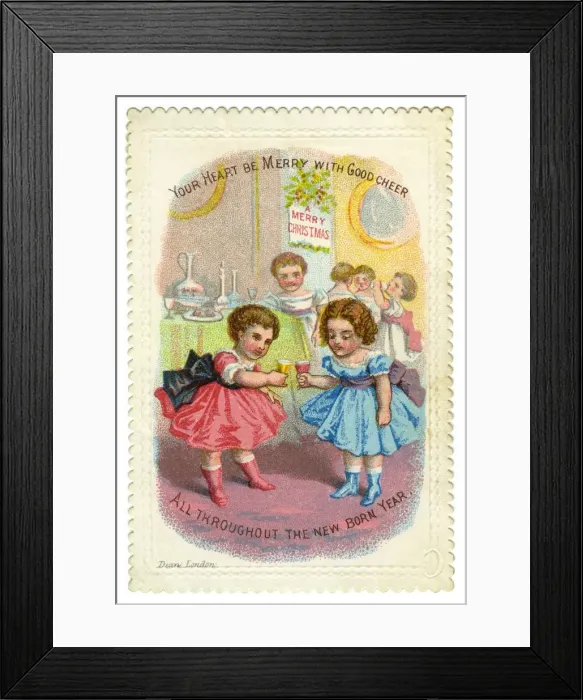 Framed Print : Xmas card. Toasting Xmas Framed Print : Xmas card. Toasting Xmas