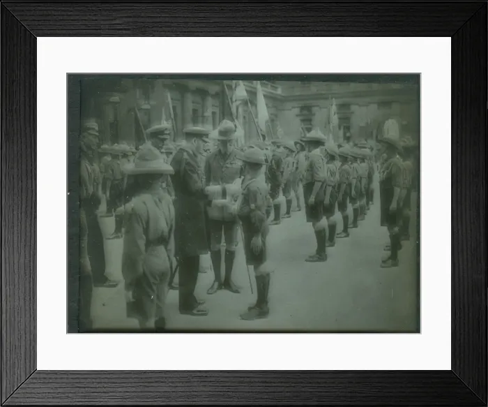 Framed Print : King George V and Lord Baden Powell at an inspection Framed Print : King George V and Lord Baden Powell at an inspection