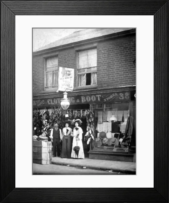 Framed Print : Clothing & Boot Stores, Walton-on-the-Naze, Essex Framed Print : Clothing & Boot Stores, Walton-on-the-Naze, Essex