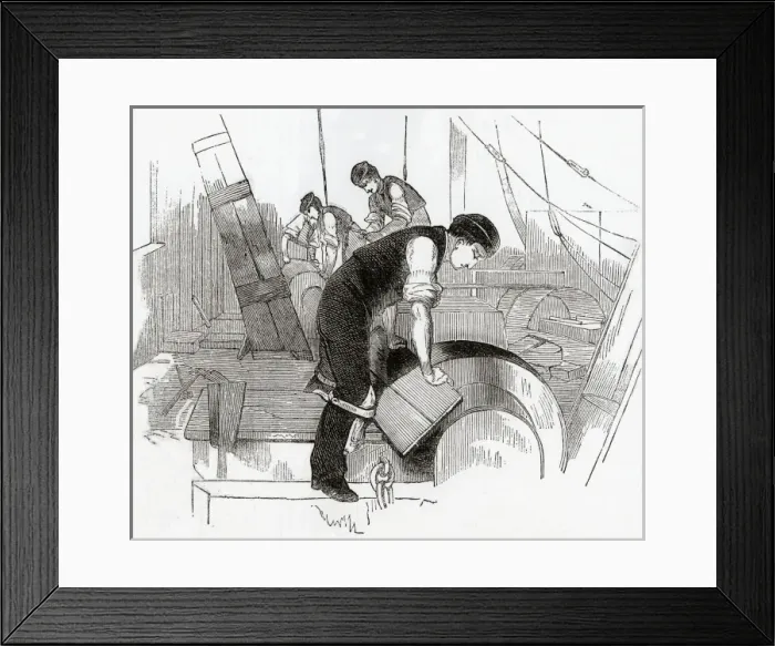 Framed Print : Saw Grinders at Sheffield Grinding Mills, Yorkshire