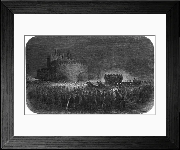 Framed Print : Hearse of Duke of Wellington passing Deal Castle Framed Print : Hearse of Duke of Wellington passing Deal Castle