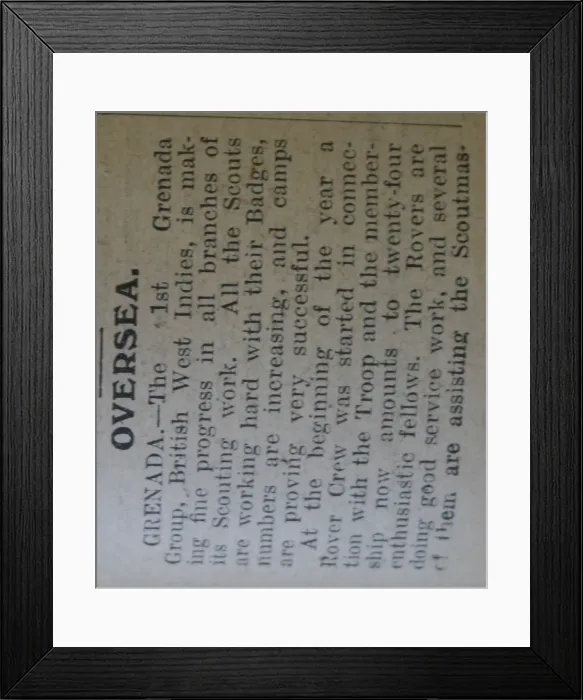 Framed Print : Item from The Scout newspaper Framed Print : Item from The Scout newspaper