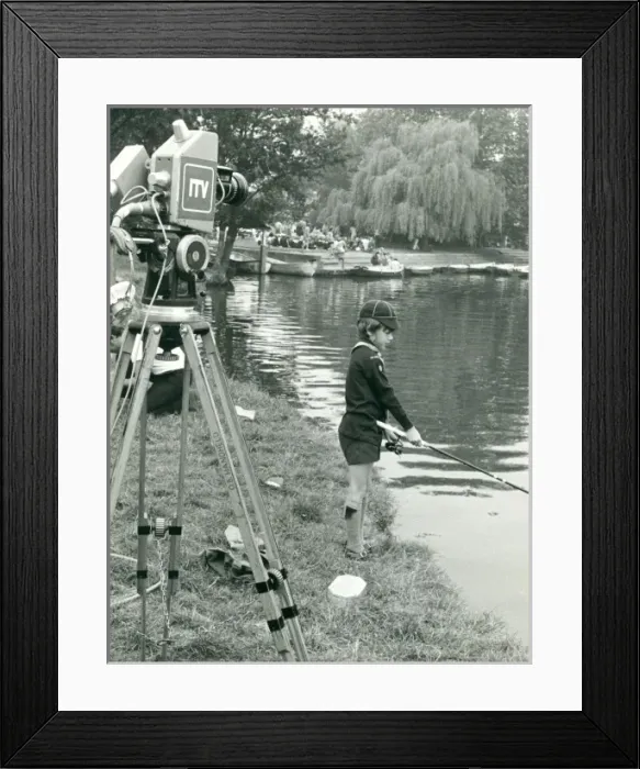 Framed Print : Boy Scout fishing, Longridge Centre Framed Print : Boy Scout fishing, Longridge Centre