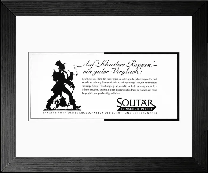 Framed Print : Advertisement for Solitar Fine Shoe Care Framed Print : Advertisement for Solitar Fine Shoe Care