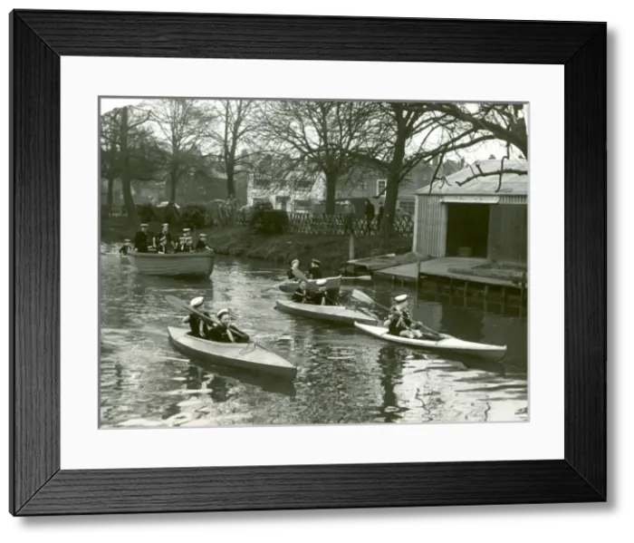 Framed Print : Scouts in canoes and boats Framed Print : Scouts in canoes and boats