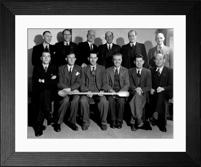 Framed Print : Darts Team with wooden spoon, Walton, Essex Framed Print : Darts Team with wooden spoon, Walton, Essex