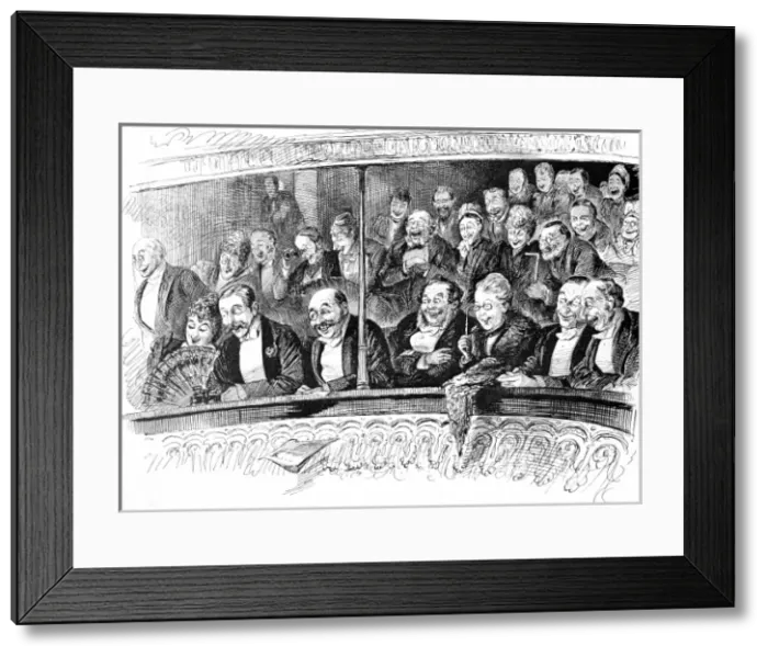 Framed Print : Theatre going: audience mirth Framed Print : Theatre going: audience mirth