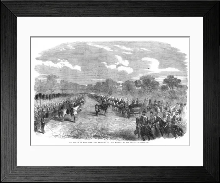 Framed Print : Reception of Queen Victoria by review of guards, Hyde Park Framed Print : Reception of Queen Victoria by review of guards, Hyde Park