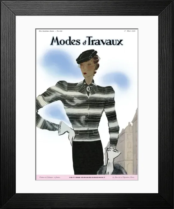 Framed Print : Modes et Travaux front cover. Art deco
