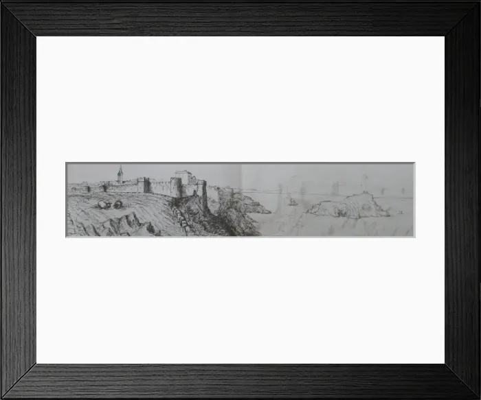 Framed Print : Sketch of Tenby, Wales, from the south west Framed Print : Sketch of Tenby, Wales, from the south west